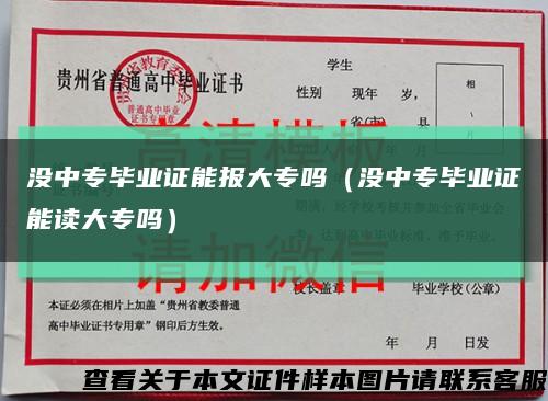 没中专毕业证能报大专吗（没中专毕业证能读大专吗）缩略图
