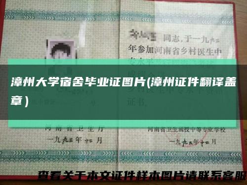 漳州大学宿舍毕业证图片(漳州证件翻译盖章）缩略图