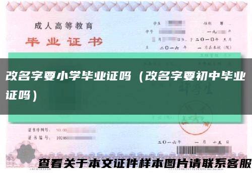 改名字要小学毕业证吗（改名字要初中毕业证吗）缩略图