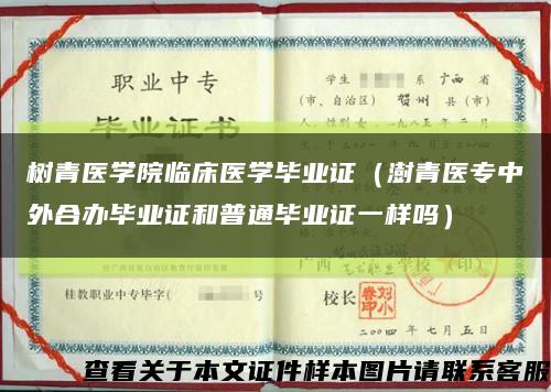 树青医学院临床医学毕业证（澍青医专中外合办毕业证和普通毕业证一样吗）缩略图