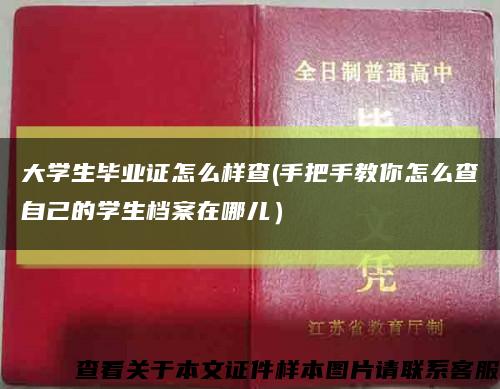 大学生毕业证怎么样查(手把手教你怎么查自己的学生档案在哪儿）缩略图