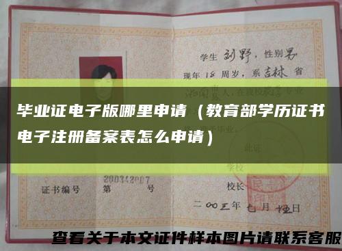 毕业证电子版哪里申请（教育部学历证书电子注册备案表怎么申请）缩略图