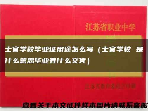 士官学校毕业证用途怎么写（士官学校 是什么意思毕业有什么文凭）缩略图