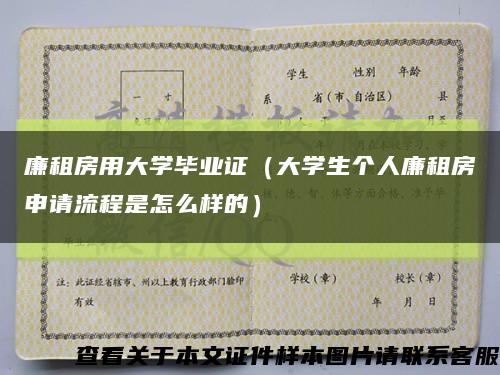 廉租房用大学毕业证（大学生个人廉租房申请流程是怎么样的）缩略图