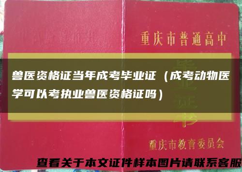 兽医资格证当年成考毕业证（成考动物医学可以考执业兽医资格证吗）缩略图