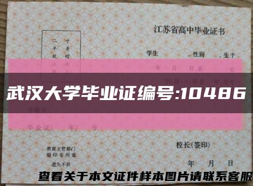 武汉大学毕业证编号:10486缩略图