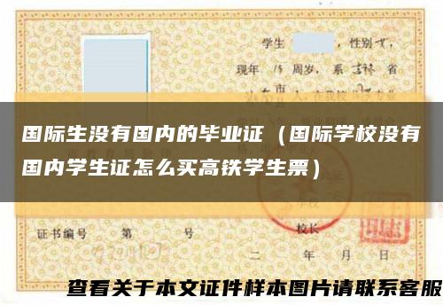 国际生没有国内的毕业证（国际学校没有国内学生证怎么买高铁学生票）缩略图