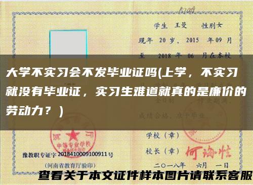 大学不实习会不发毕业证吗(上学，不实习就没有毕业证，实习生难道就真的是廉价的劳动力？）缩略图