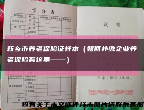 新乡市养老保险证样本（如何补缴企业养老保险看这里——）缩略图