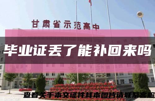 毕业证丢了能补回来吗缩略图