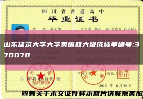 山东建筑大学大学英语四六级成绩单编号:370070缩略图