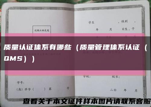 质量认证体系有哪些（质量管理体系认证（QMS））缩略图