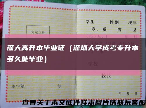 深大高升本毕业证（深圳大学成考专升本多久能毕业）缩略图