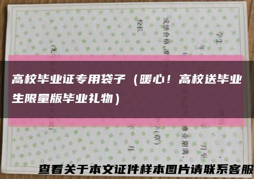 高校毕业证专用袋子（暖心！高校送毕业生限量版毕业礼物）缩略图