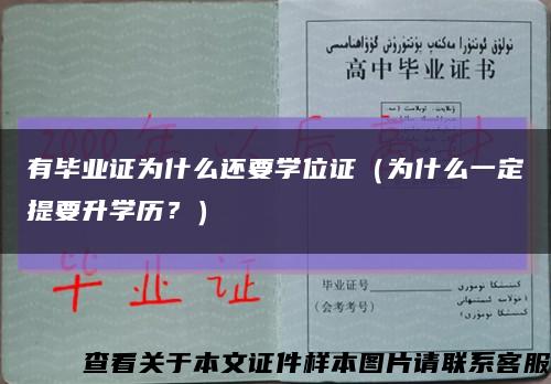 有毕业证为什么还要学位证（为什么一定提要升学历？）缩略图