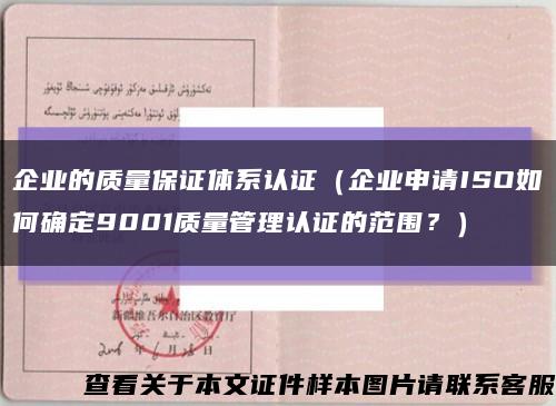 企业的质量保证体系认证（企业申请ISO如何确定9001质量管理认证的范围？）缩略图