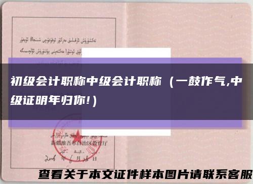 初级会计职称中级会计职称（一鼓作气,中级证明年归你!）缩略图