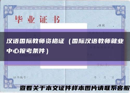 汉语国际教师资格证（国际汉语教师就业中心报考条件）缩略图