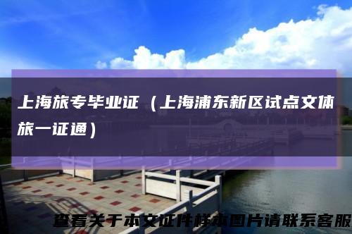 上海旅专毕业证（上海浦东新区试点文体旅一证通）缩略图