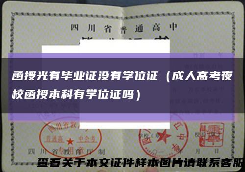 函授光有毕业证没有学位证（成人高考夜校函授本科有学位证吗）缩略图