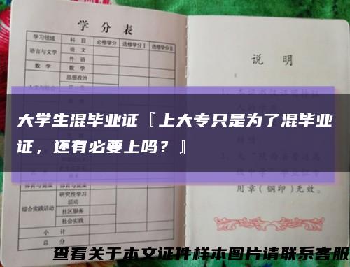 大学生混毕业证『上大专只是为了混毕业证，还有必要上吗？』缩略图