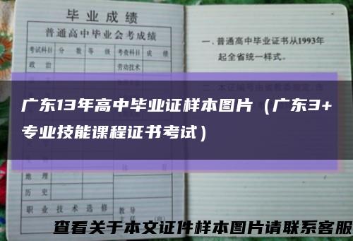 广东13年高中毕业证样本图片（广东3+专业技能课程证书考试）缩略图