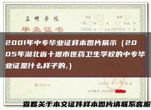 2001年中专毕业证样本图片展示（2005年湖北省十堰市医药卫生学校的中专毕业证是什么样子的,）缩略图