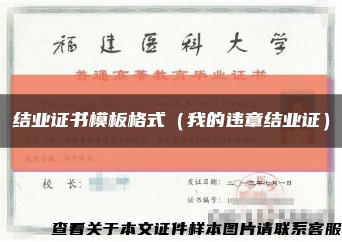 结业证书模板格式（我的违章结业证）缩略图