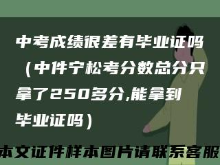 中考成绩很差有毕业证吗（中件宁松考分数总分只拿了250多分,能拿到毕业证吗）缩略图