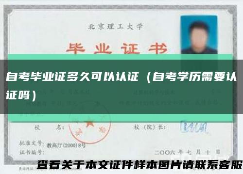 自考毕业证多久可以认证（自考学历需要认证吗）缩略图