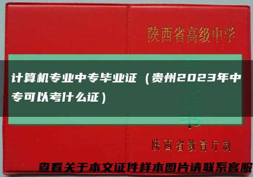计算机专业中专毕业证（贵州2023年中专可以考什么证）缩略图