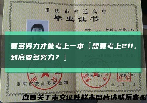 要多努力才能考上一本『想要考上211，到底要多努力？』缩略图