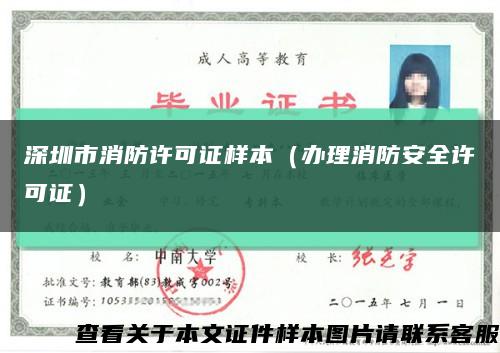 深圳市消防许可证样本（办理消防安全许可证）缩略图