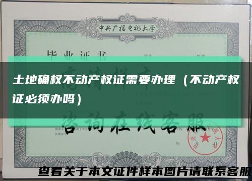 土地确权不动产权证需要办理（不动产权证必须办吗）缩略图