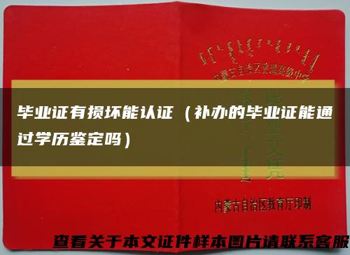 毕业证有损坏能认证（补办的毕业证能通过学历鉴定吗）缩略图