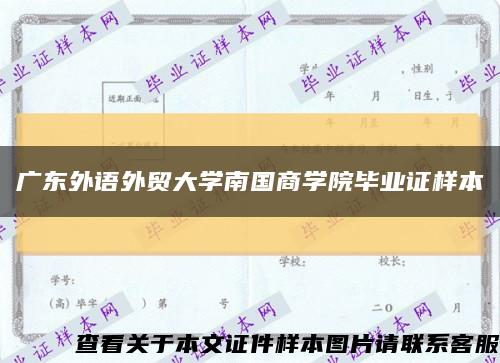 广东外语外贸大学南国商学院毕业证样本缩略图