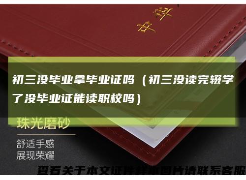 初三没毕业拿毕业证吗（初三没读完辍学了没毕业证能读职校吗）缩略图