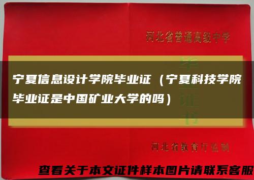 宁夏信息设计学院毕业证（宁夏科技学院毕业证是中国矿业大学的吗）缩略图