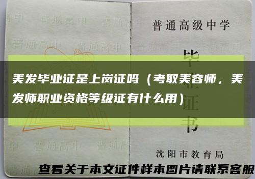 美发毕业证是上岗证吗（考取美容师，美发师职业资格等级证有什么用）缩略图