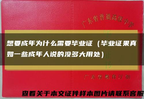 想要成年为什么需要毕业证（毕业证果真如一些成年人说的没多大用处）缩略图