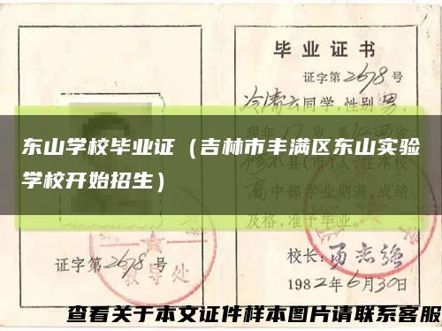 东山学校毕业证（吉林市丰满区东山实验学校开始招生）缩略图