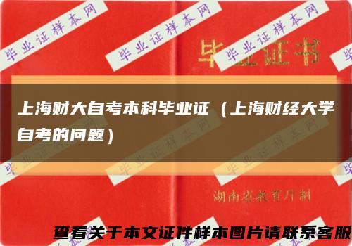 上海财大自考本科毕业证（上海财经大学自考的问题）缩略图