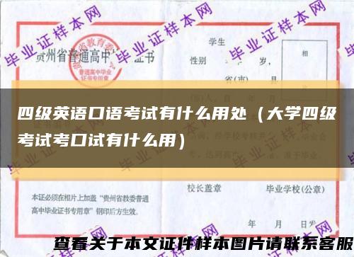 四级英语口语考试有什么用处（大学四级考试考口试有什么用）缩略图