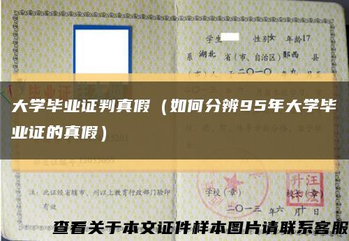 大学毕业证判真假（如何分辨95年大学毕业证的真假）缩略图
