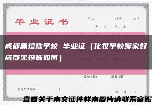 成都黑珍珠学校 毕业证（化妆学校哪家好成都黑珍珠如何）缩略图