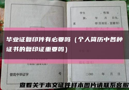 毕业证复印件有必要吗（个人简历中各种证书的复印证重要吗）缩略图
