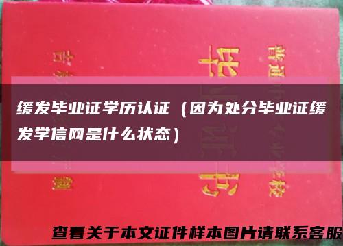缓发毕业证学历认证（因为处分毕业证缓发学信网是什么状态）缩略图
