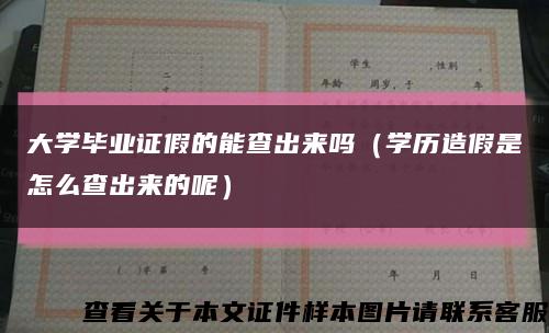 大学毕业证假的能查出来吗（学历造假是怎么查出来的呢）缩略图