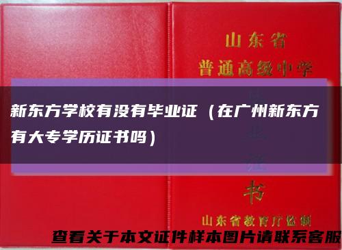 新东方学校有没有毕业证（在广州新东方 有大专学历证书吗）缩略图