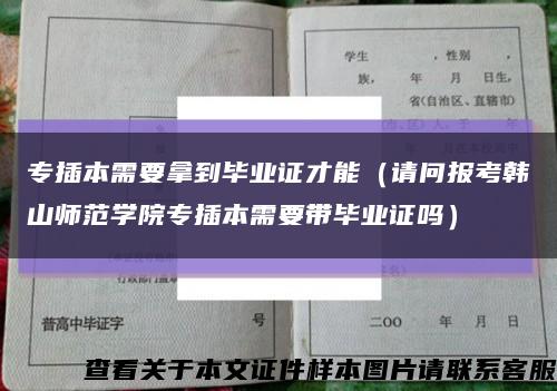 专插本需要拿到毕业证才能（请问报考韩山师范学院专插本需要带毕业证吗）缩略图